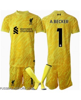Günstige Liverpool Alisson Becker #1 Torwart 3rd trikot Kinder 2024-25 Kurzarm (+ Kurze Hosen)